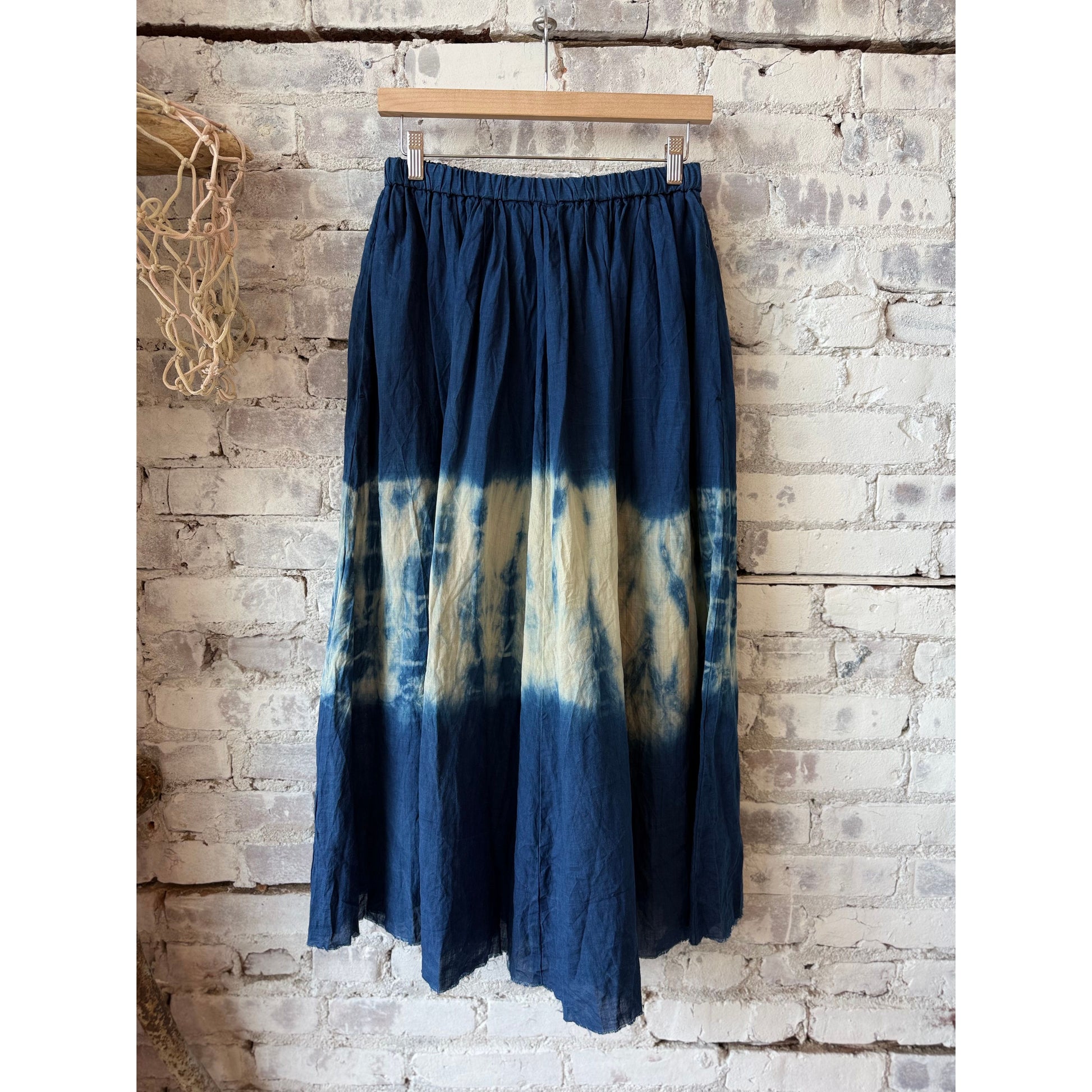 Ramie Tencel Willow Dye Skirt with Cupro Underskirt - DUNE + SALT