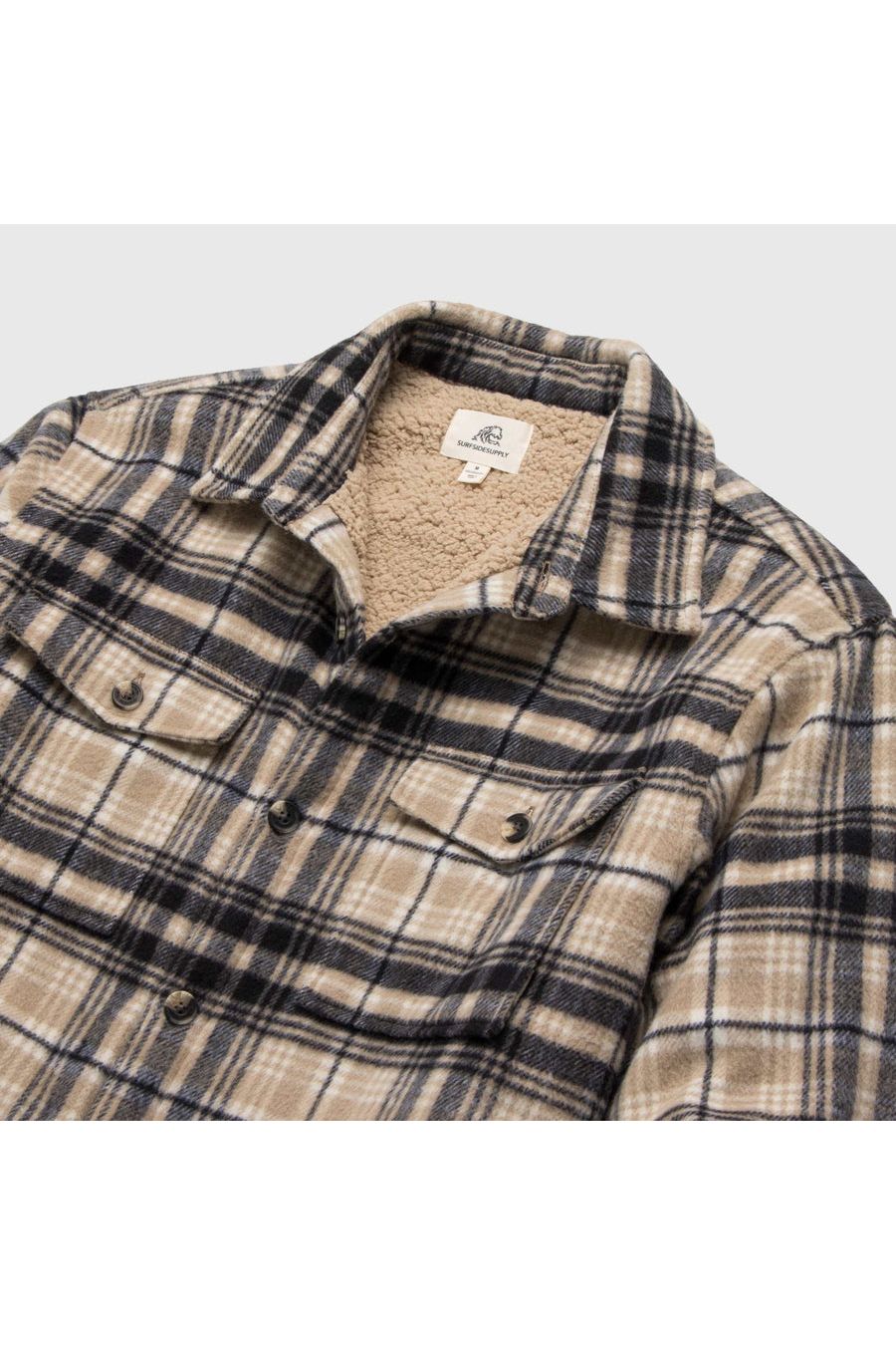 Skip Sherpa Shirt Jacket - Chinchilla Combo - DUNE + SALT