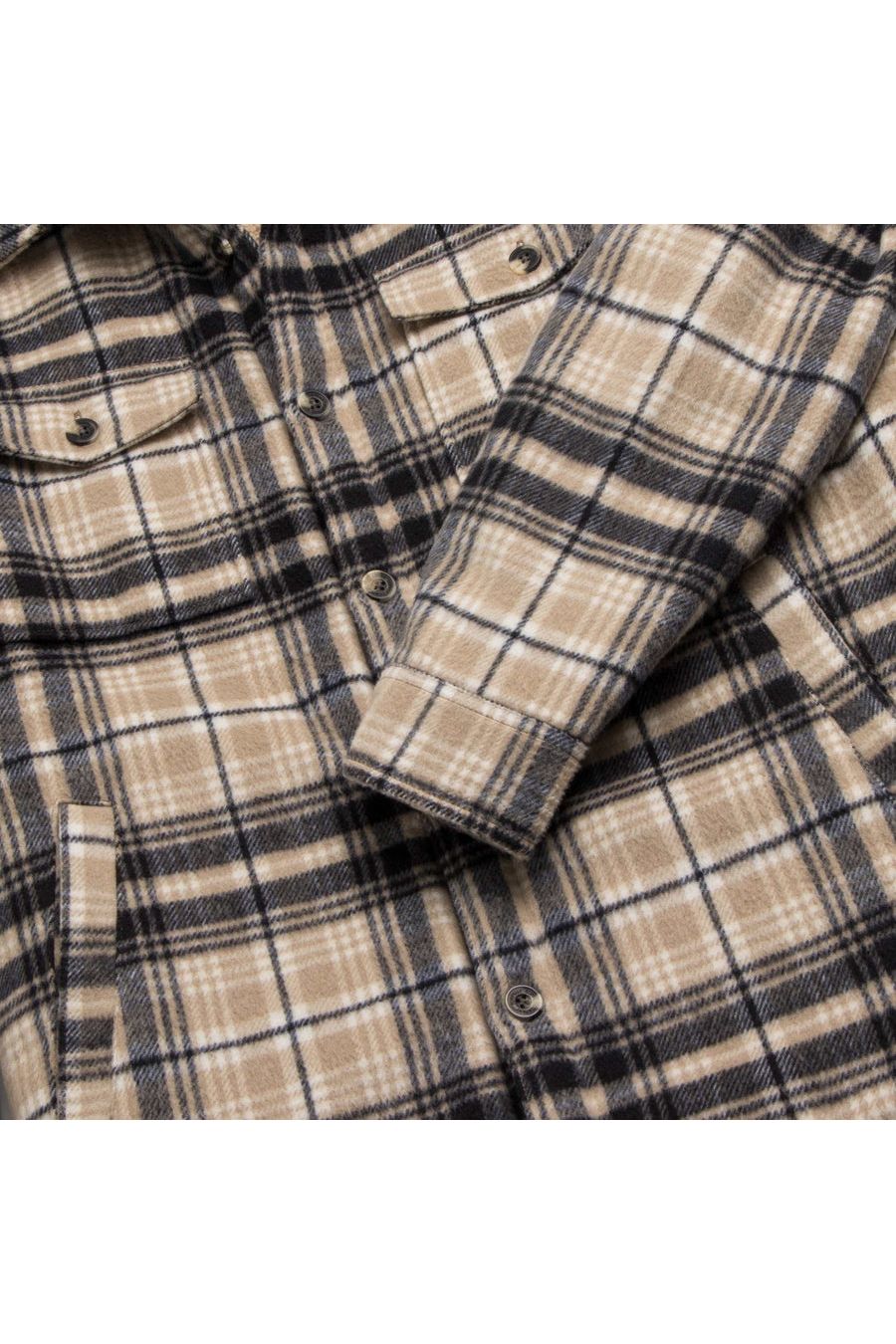 Skip Sherpa Shirt Jacket - Chinchilla Combo - DUNE + SALT