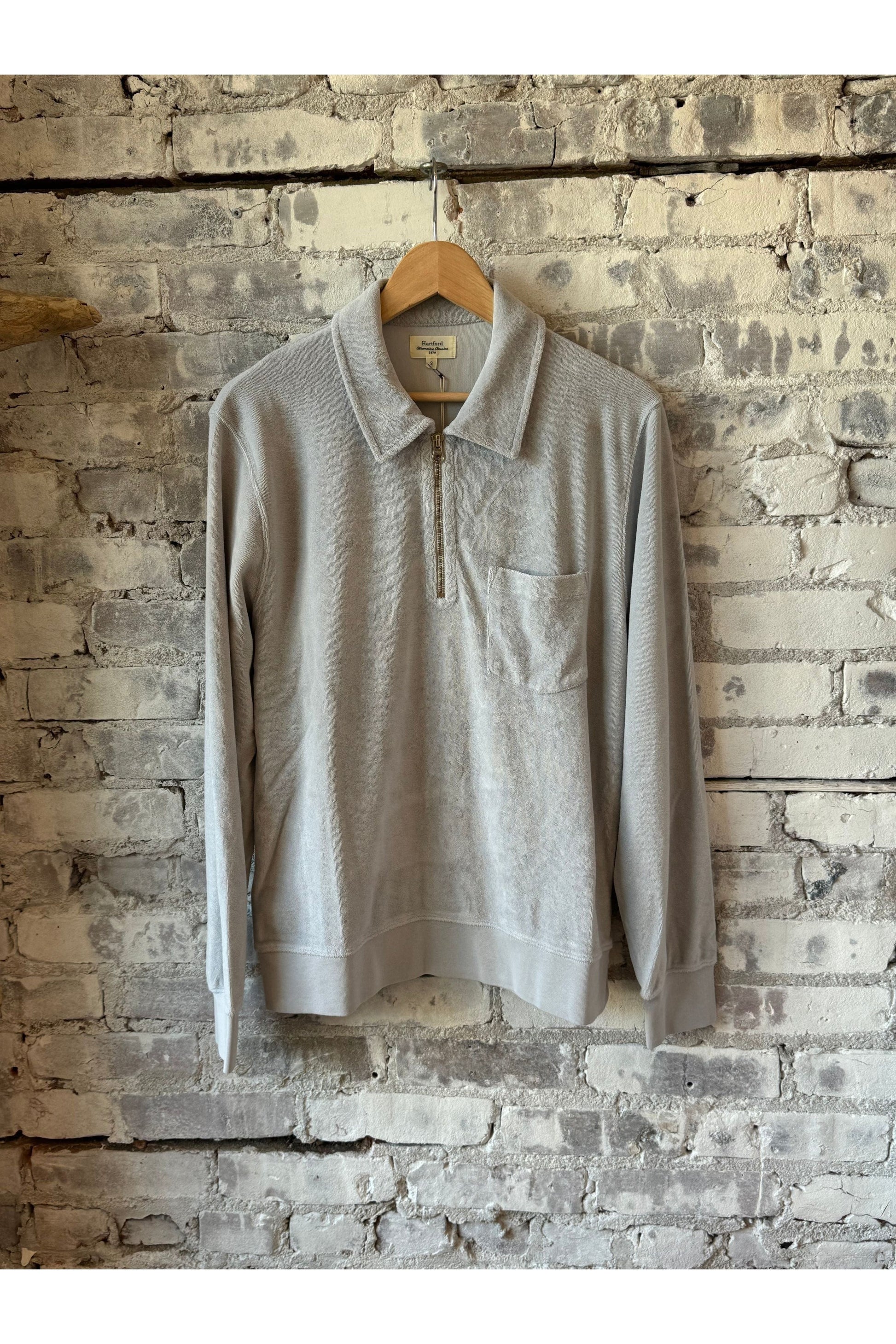 Terry Zip Sweatshirt - Silver - DUNE + SALT