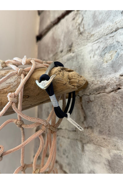 Navy Nautical Stainless Steel Anchor Bracelet - DUNE + SALT