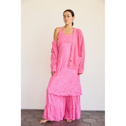 Crinkle Slip Dress - Bubblegum - DUNE + SALT