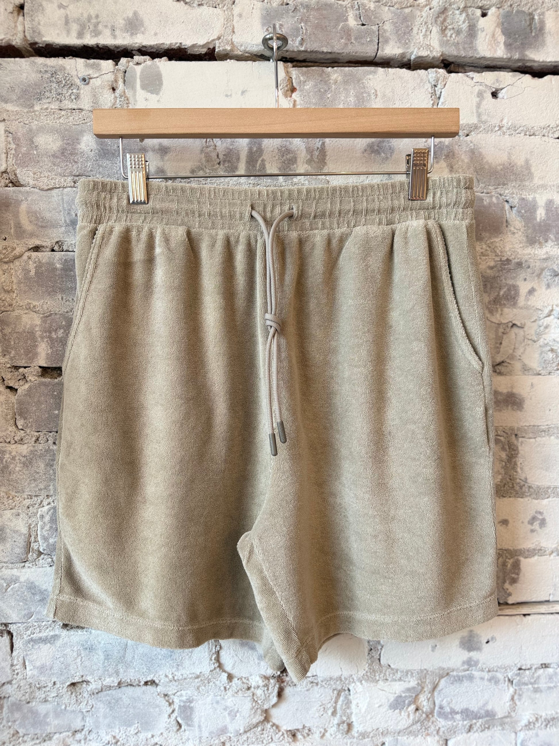 Closed Men's Terry Cloth Shorts - Mud Grey Rosy Brown