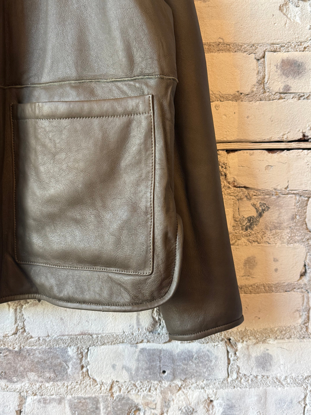 Utzon Juro Shearling Jacket - Army Light Gray