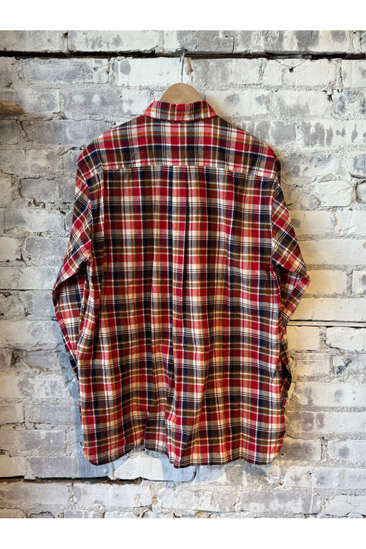 Madras Check Buttondown Collar Shirt - Red Plaid - DUNE + SALT
