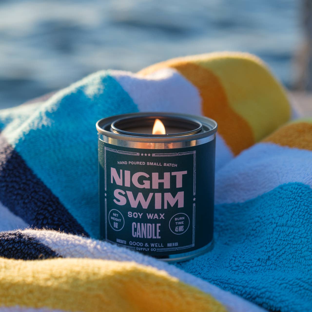 Good & Well Supply Co. Night Swim Soy Candle Dark Cyan
