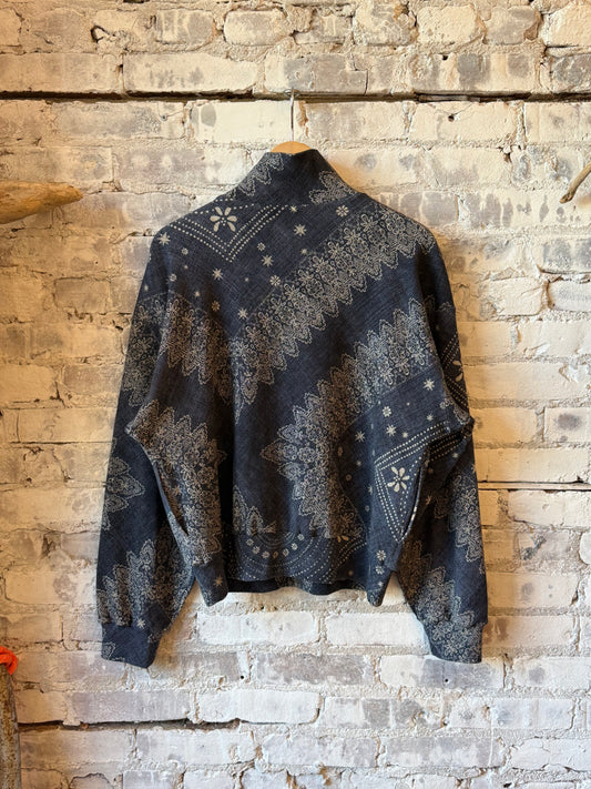 Hope For Flowers Quarter Zip Pullover - Indigo Bandana Dark Slate Gray