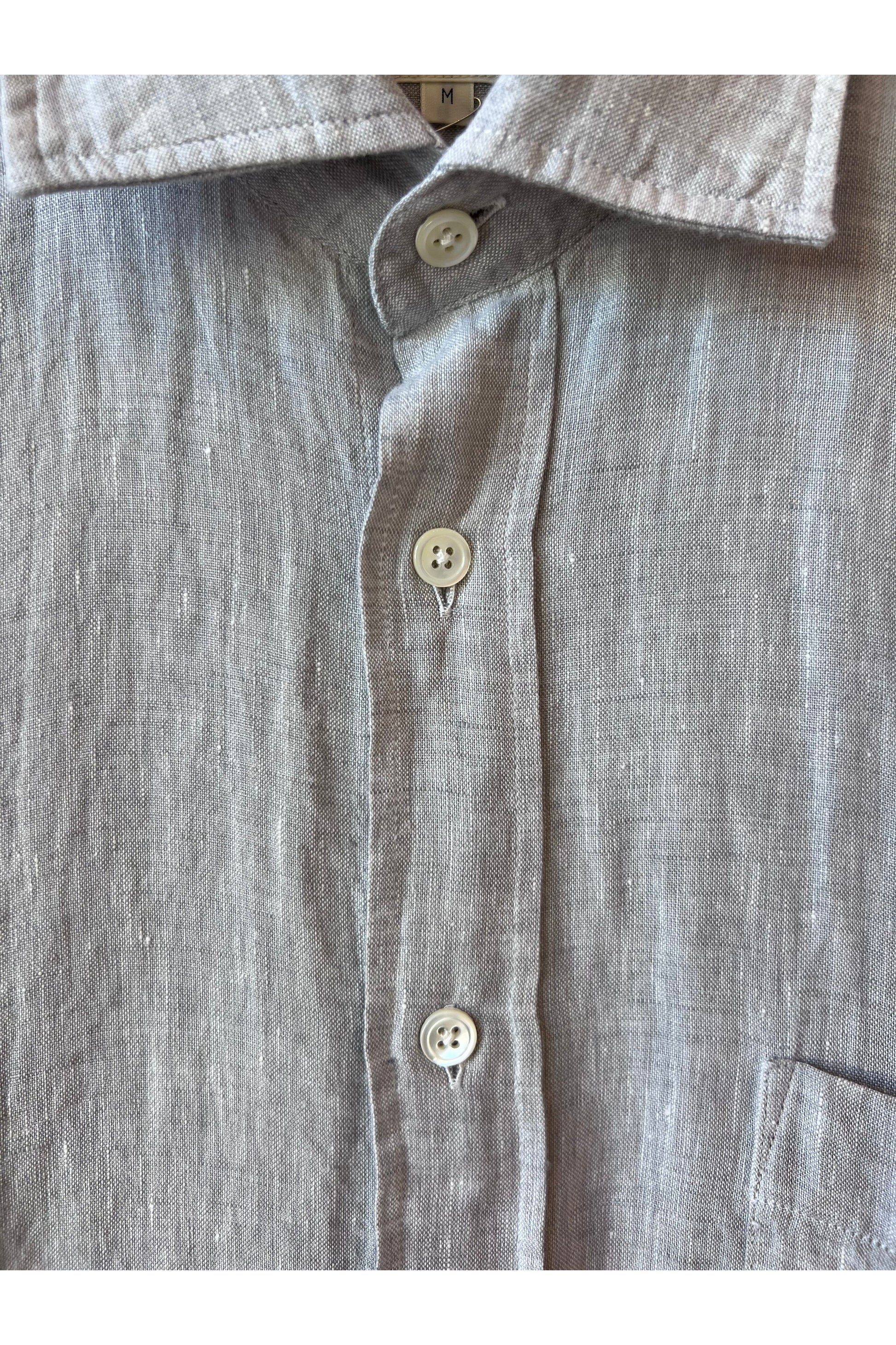 Paul Linen Chambray Shirt - Grey - DUNE + SALT