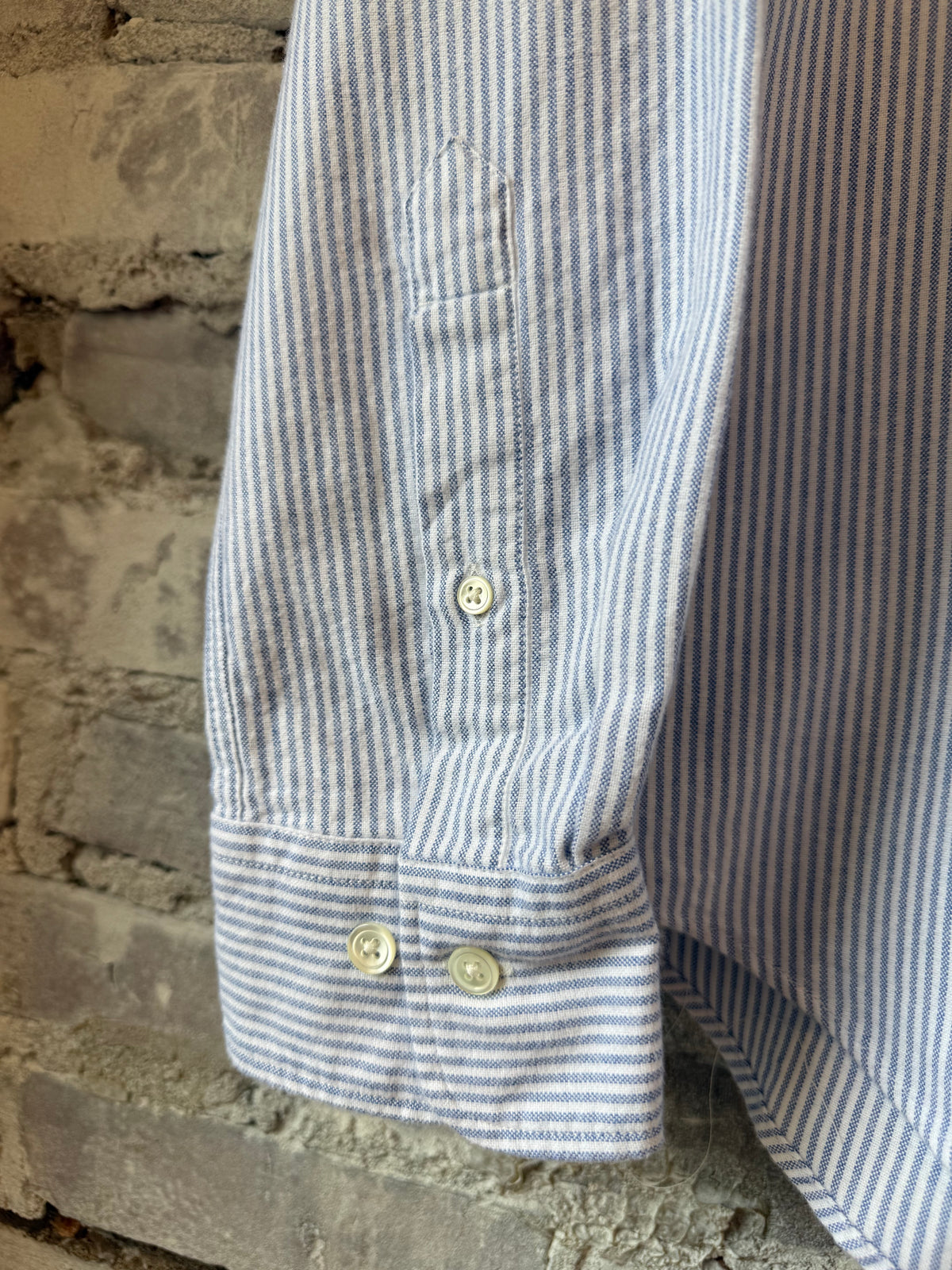 Hartford Men's Pitt Brushed Oxford Woven Shirt - Blue Stripe Dim Gray
