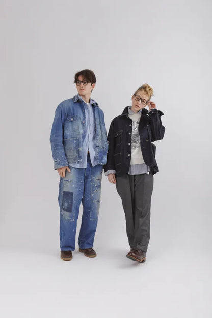 Denim Used-Wash Coveralls - Indigo