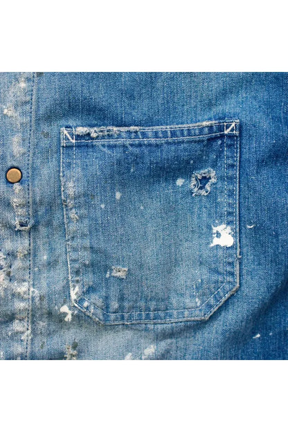 Customized Denim Coverall Jacket - Indigo