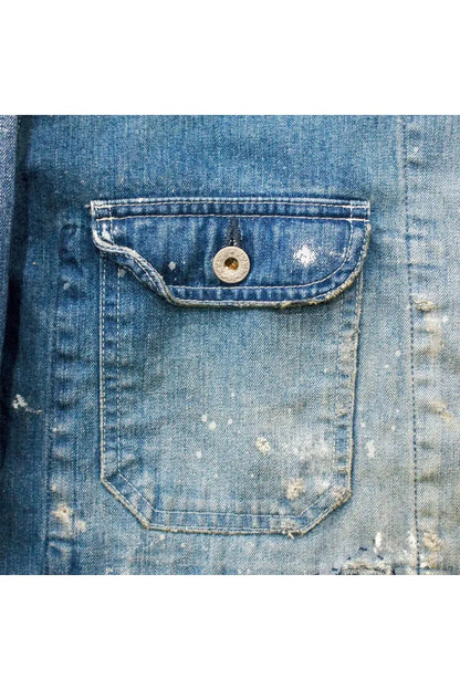 Customized Denim Coverall Jacket - Indigo