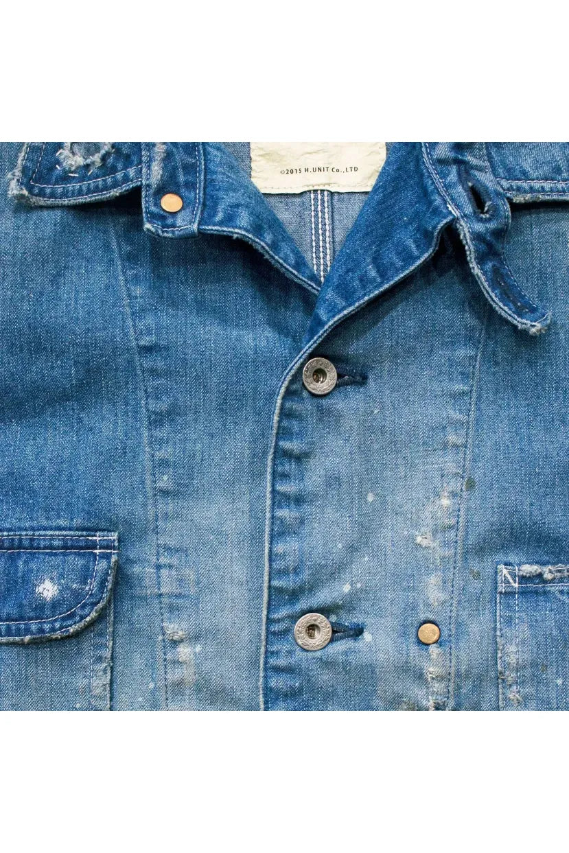 Customized Denim Coverall Jacket - Indigo