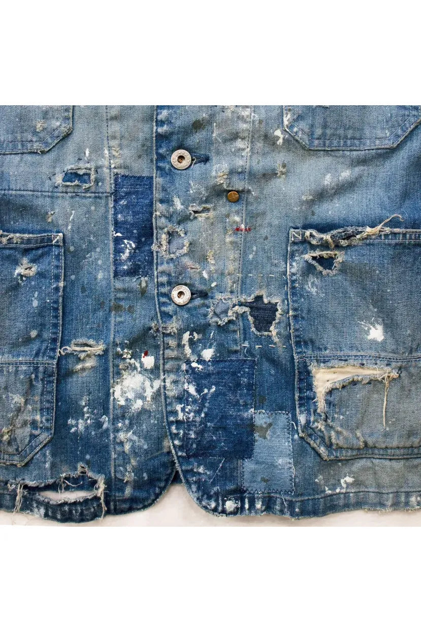 Customized Denim Coverall Jacket - Indigo