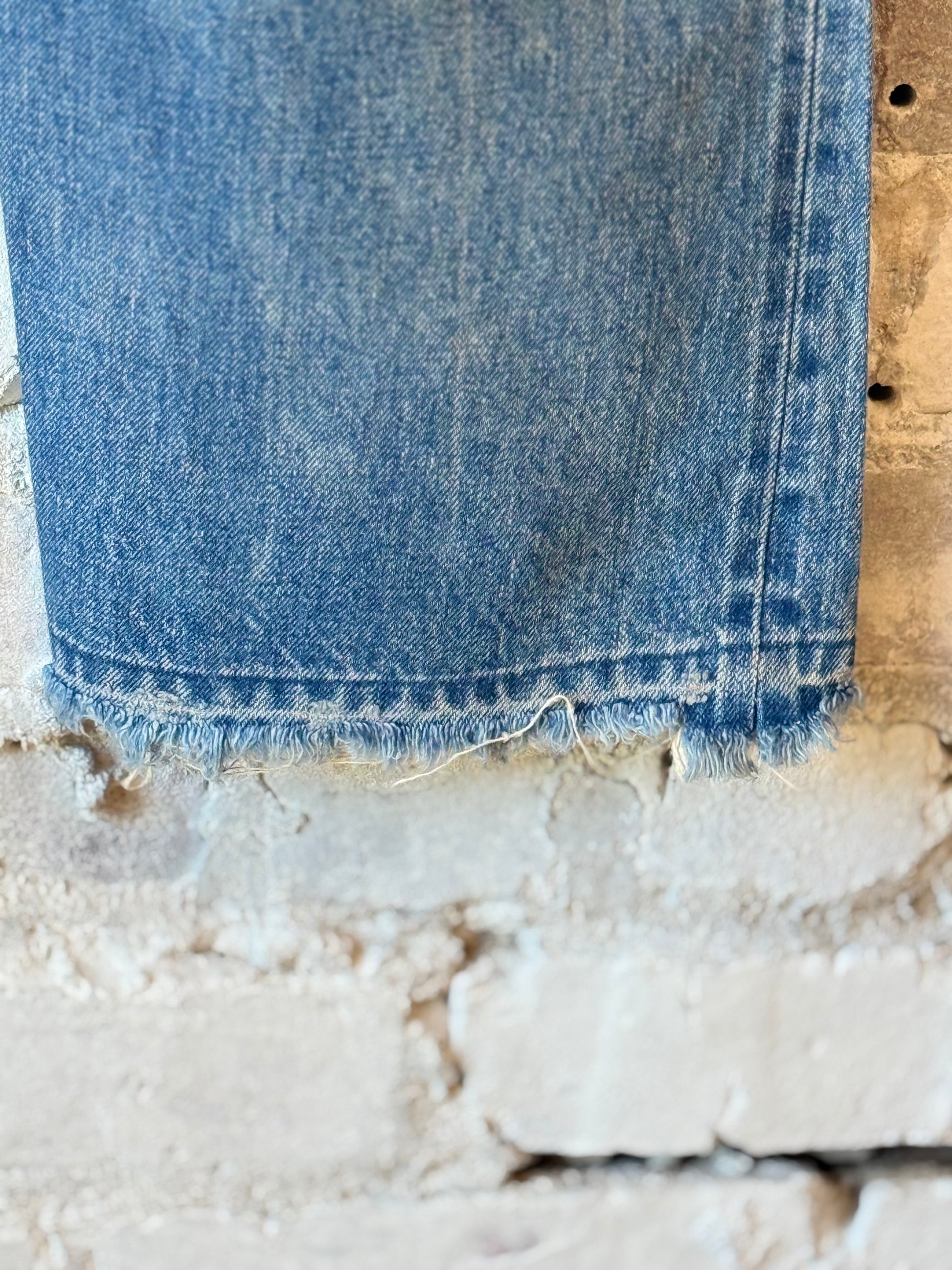 13.5oz Selvedge Denim Narrow Straight Cut - Dark Distress - DUNE + SALT
