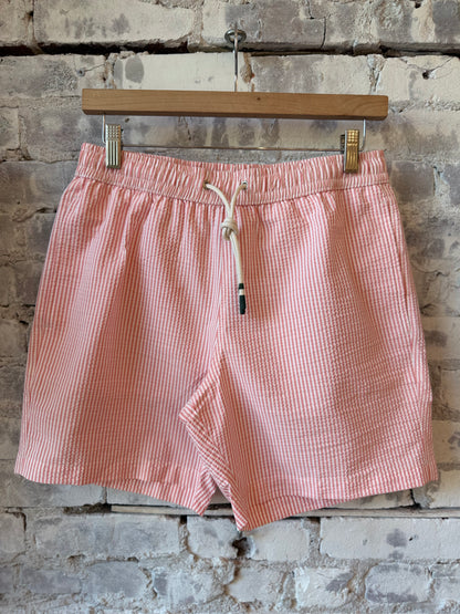 Seersucker Woven Swimshort - Coral