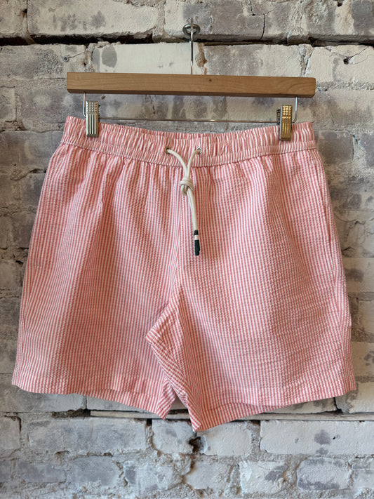 Seersucker Woven Swimshort - Coral