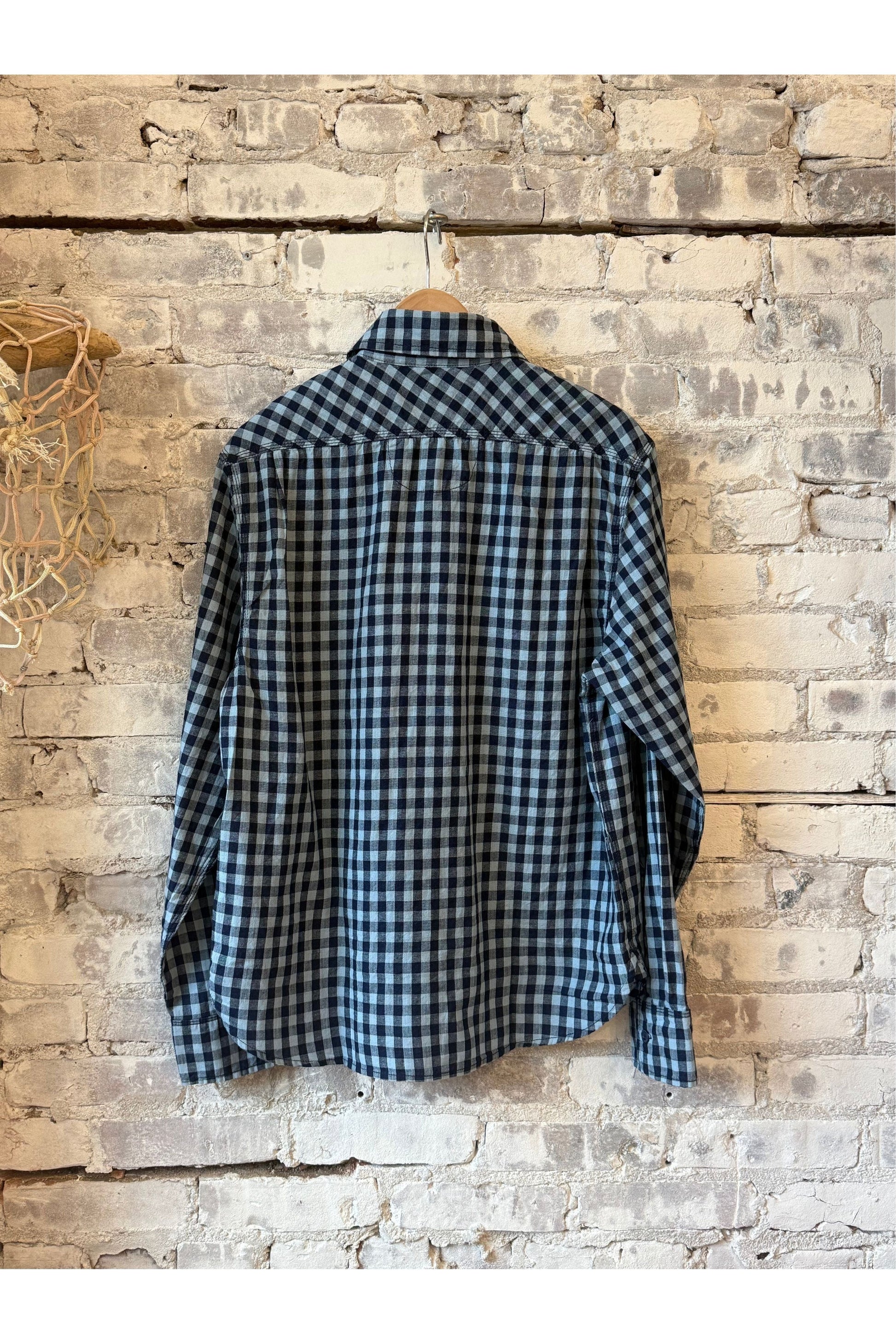 Wells Gingham Workwear Shirt - Indigo - DUNE + SALT