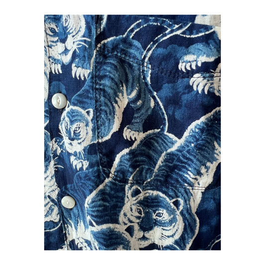 Hawaiian Ice Tiger Shirt - Navy Multi - DUNE + SALT