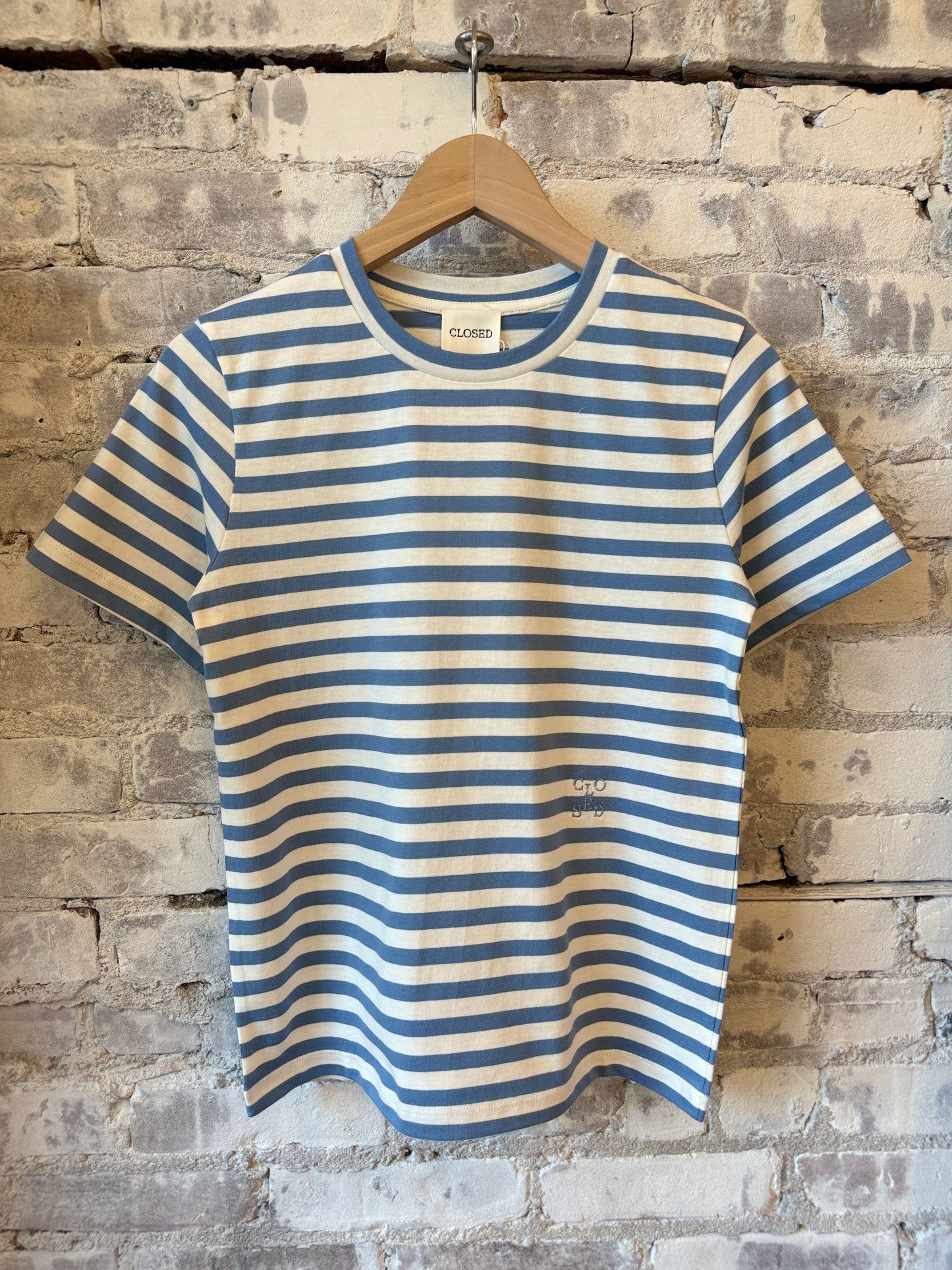 Striped Basic T-Shirt – Stone Blue