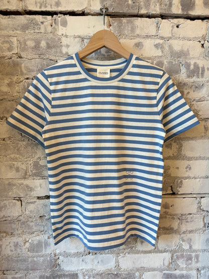 Striped Basic T-Shirt – Stone Blue