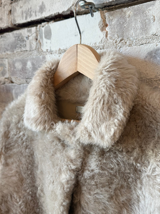 Utzon Junna Shearling Jacket - Silver Mink Dark Gray