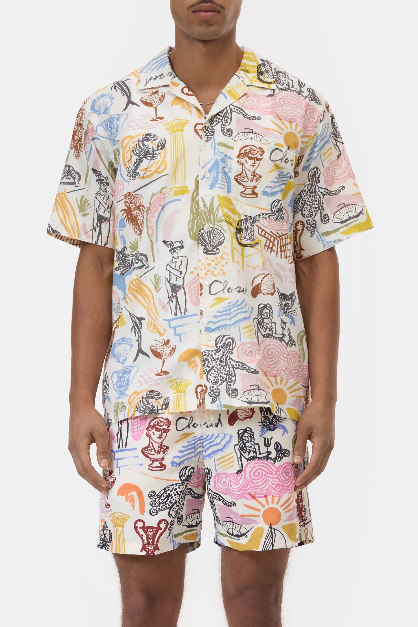 Resort Shirt with Graphic Print - Multi Colour