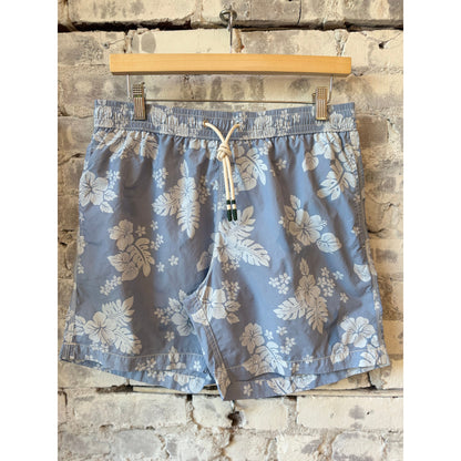 Hartford Men's Nylon Woven Swimshort - Bleach Blue Dark Gray