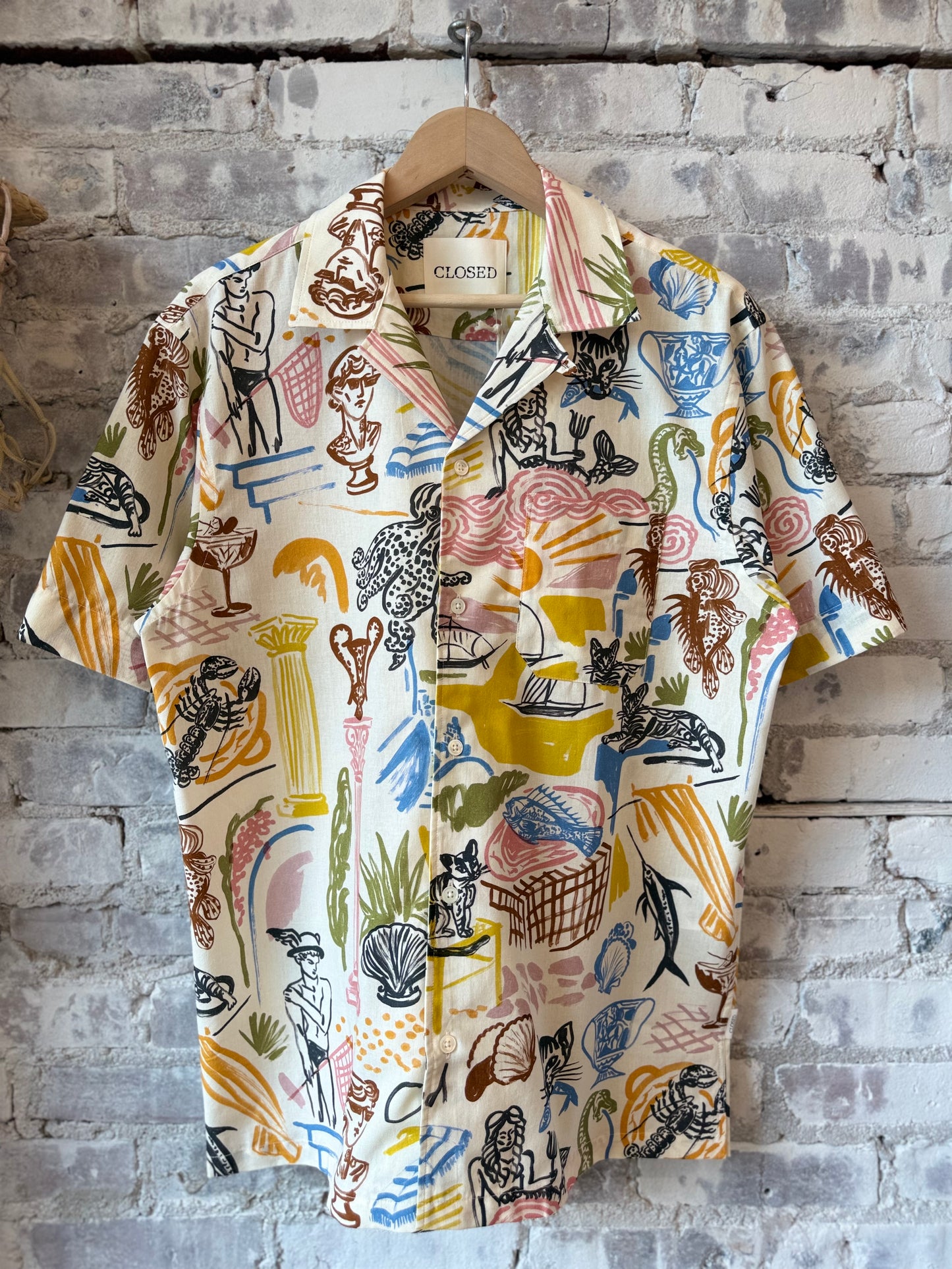 Resort Shirt with Graphic Print - Multi Colour