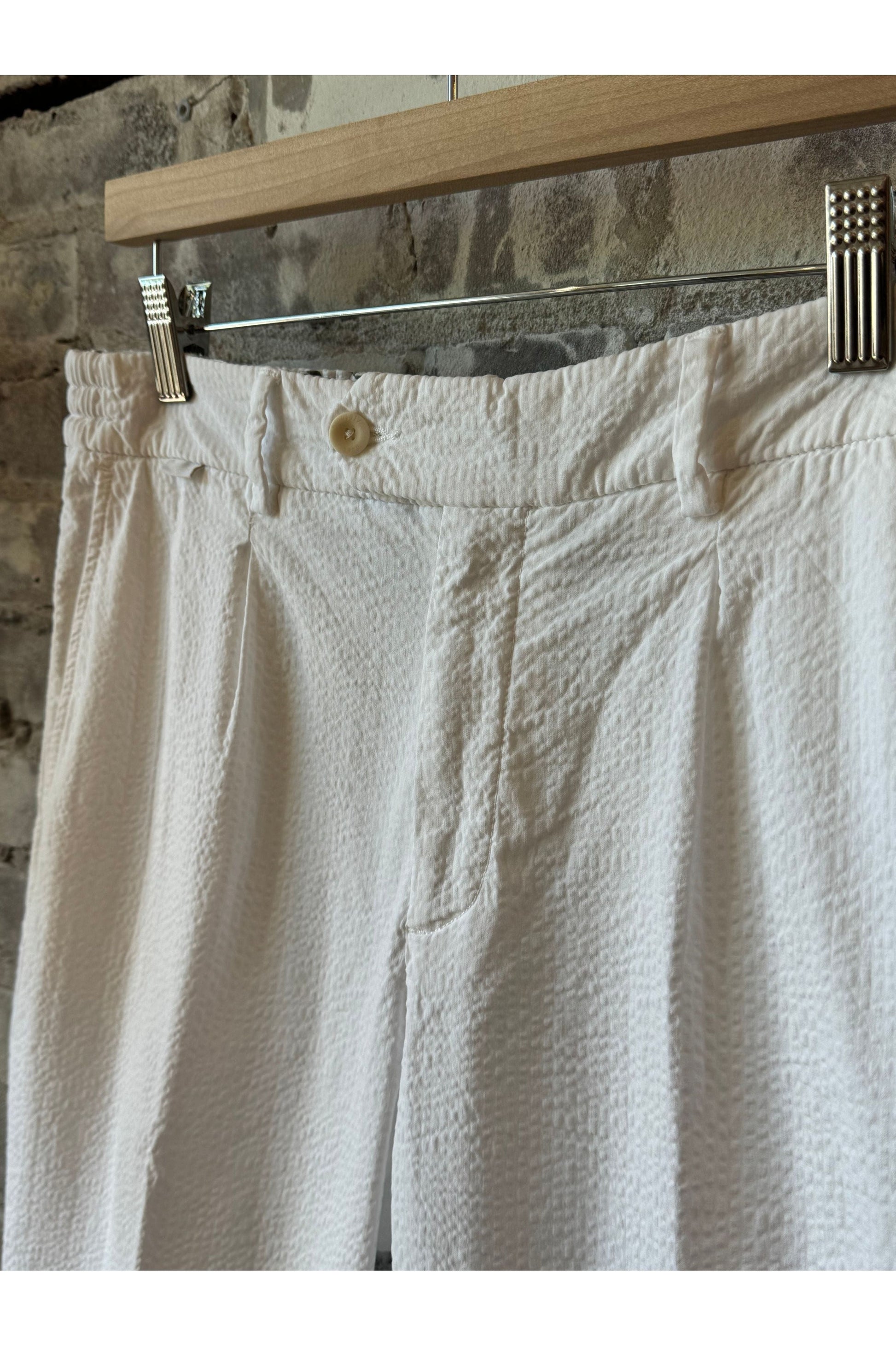 Seersucker Pants - White - DUNE + SALT