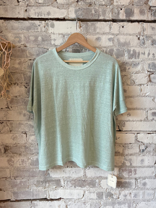 Hemp Jersey Oversized SS Crew - Dusty Mint - DUNE + SALT