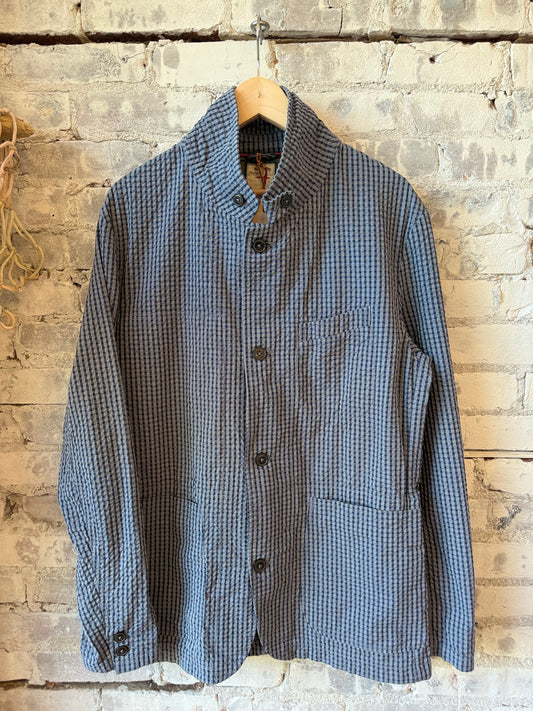 Tropical Trap Blazer - Navy/Blue Seersucker - DUNE + SALT