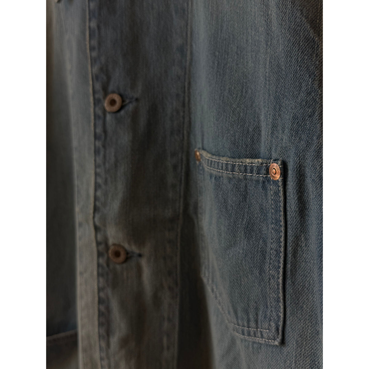 Men's 9oz denim coveralls by H-Unit in light indigo wash, featuring durable fabric and classic workwear style.