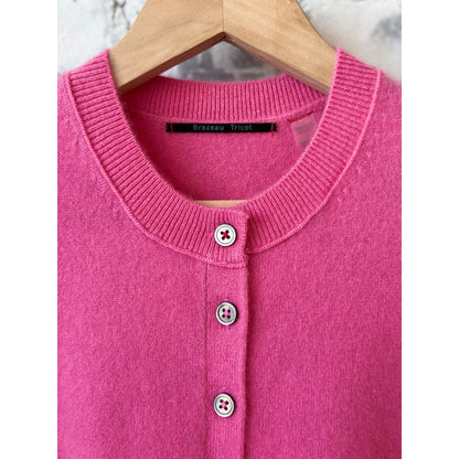 Royal All-Thumbs Cashmere Cardi - Bubblegum - DUNE + SALT