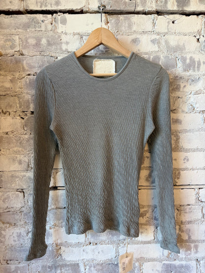 LS High-Soft Double-Face Crew - Charcoal