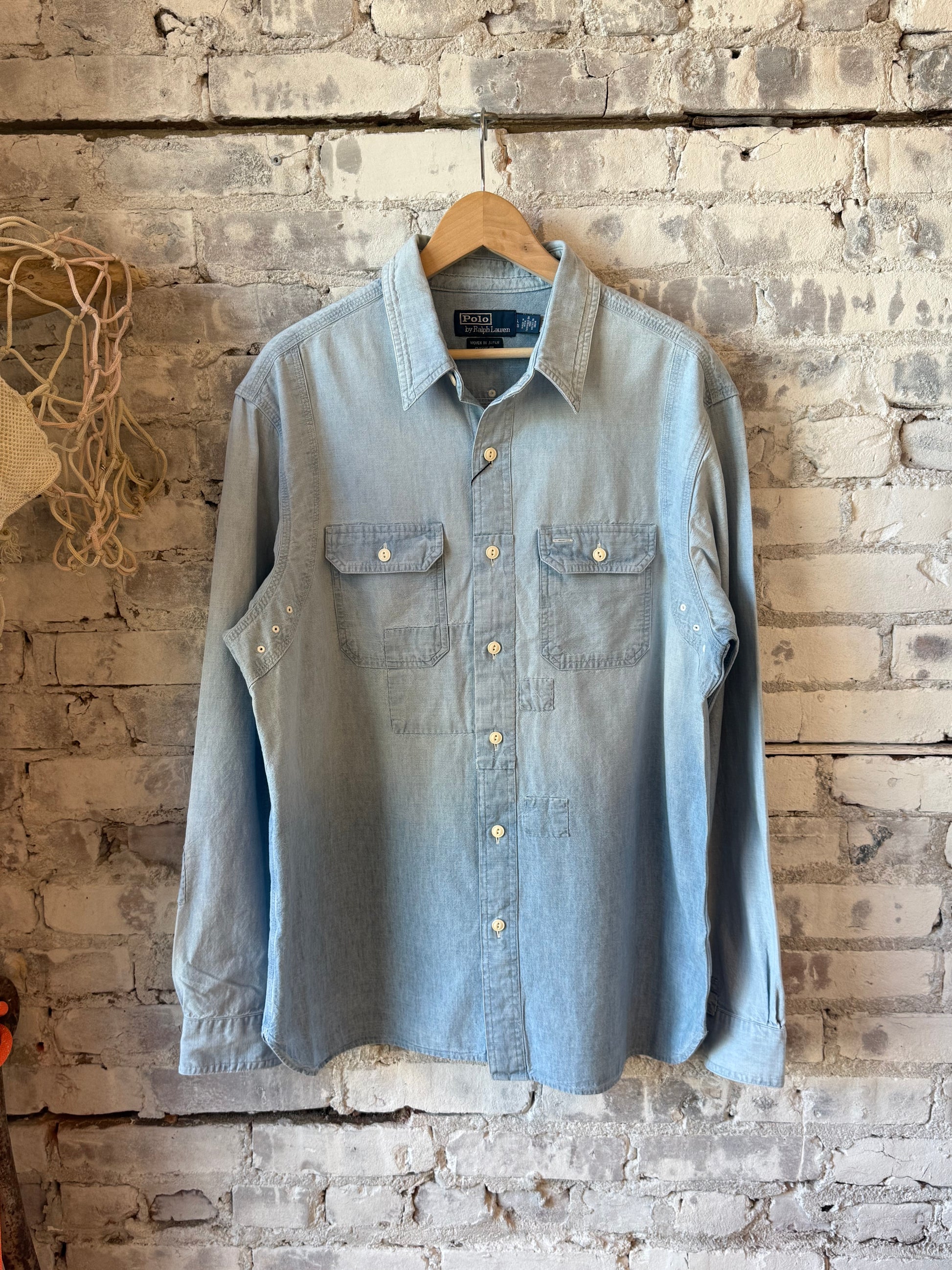Chambray Compass Workshirt - Medium Indigo - DUNE + SALT