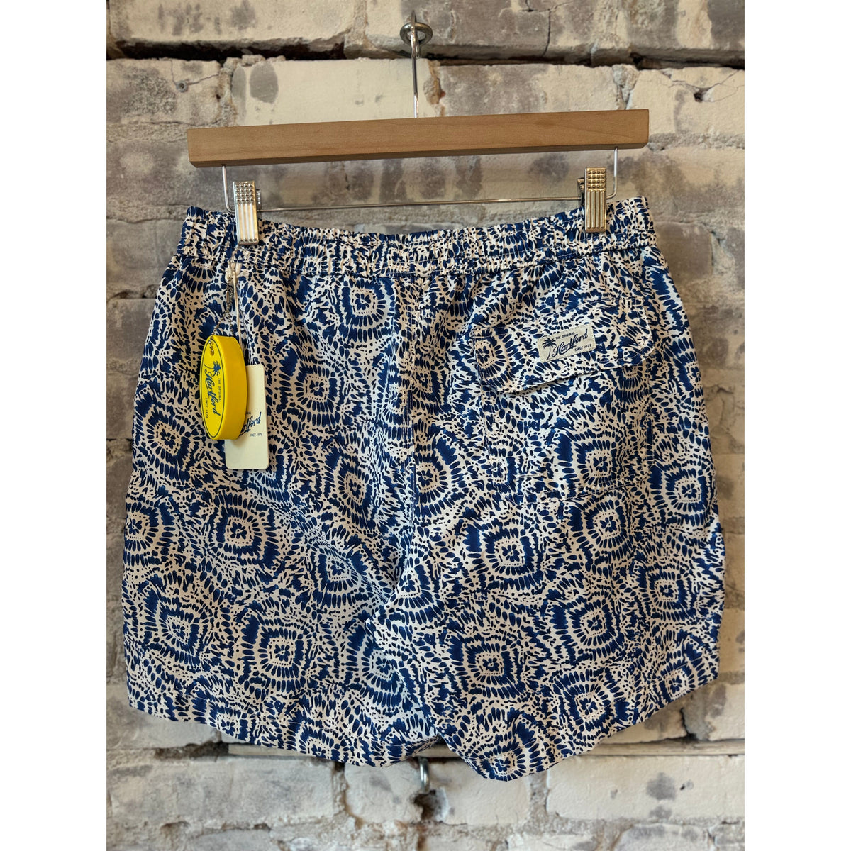 Hartford Men's Nylon Woven Swimshort - Indigo/Cream Dim Gray