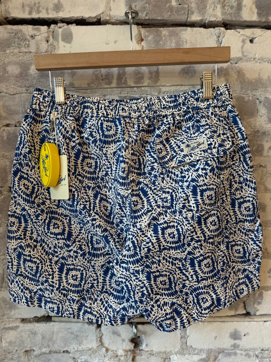 Nylon Woven Swimshort - Indigo/Cream