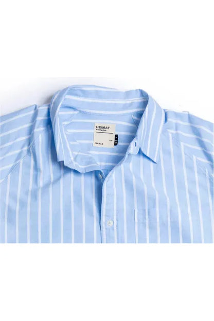 Oxford Shirt - Trail Blue/Seashell Reverse Stripe - DUNE + SALT