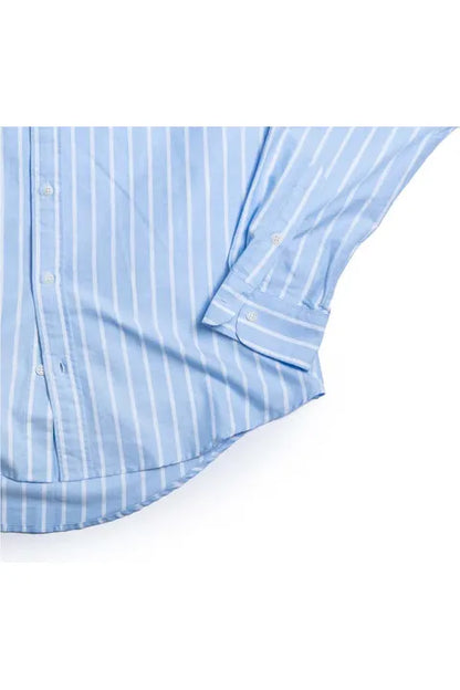 Oxford Shirt - Trail Blue/Seashell Reverse Stripe - DUNE + SALT