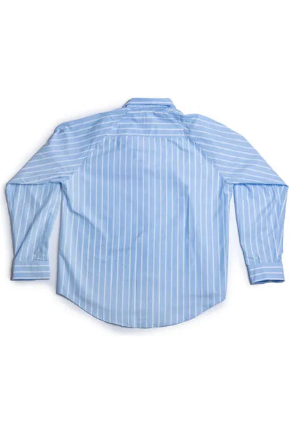 Oxford Shirt - Trail Blue/Seashell Reverse Stripe - DUNE + SALT