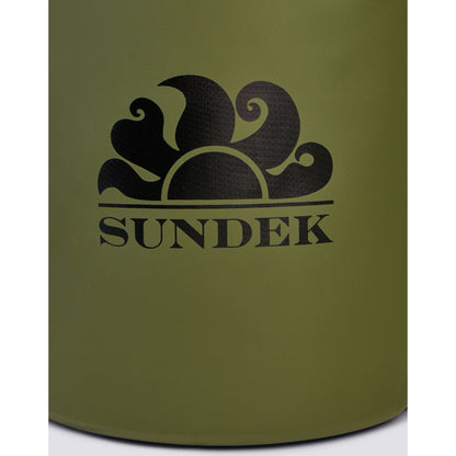 Men's Sundek 20-liter water-resistant technical backpack in dark green with multiple compartments and adjustable straps.