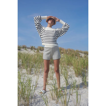 Lea Stripe Short - Ivory/Navy - DUNE + SALT