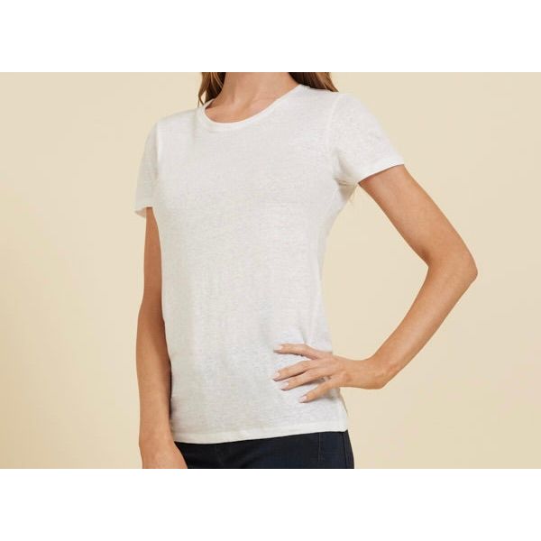 Majestic Filatures Stretch Linen SS Crewneck - Blanc Light Gray