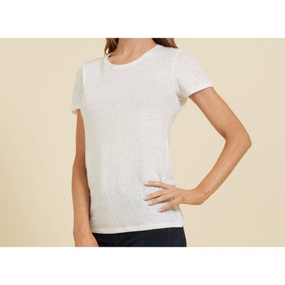 Majestic Filatures Stretch Linen SS Crewneck - Blanc Light Gray