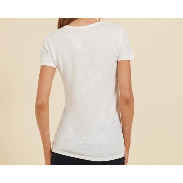Majestic Filatures Stretch Linen SS Crewneck - Blanc Light Gray
