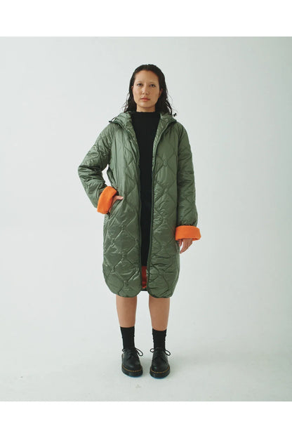08 Light Hooded Puffer - Olive/Orange - DUNE + SALT