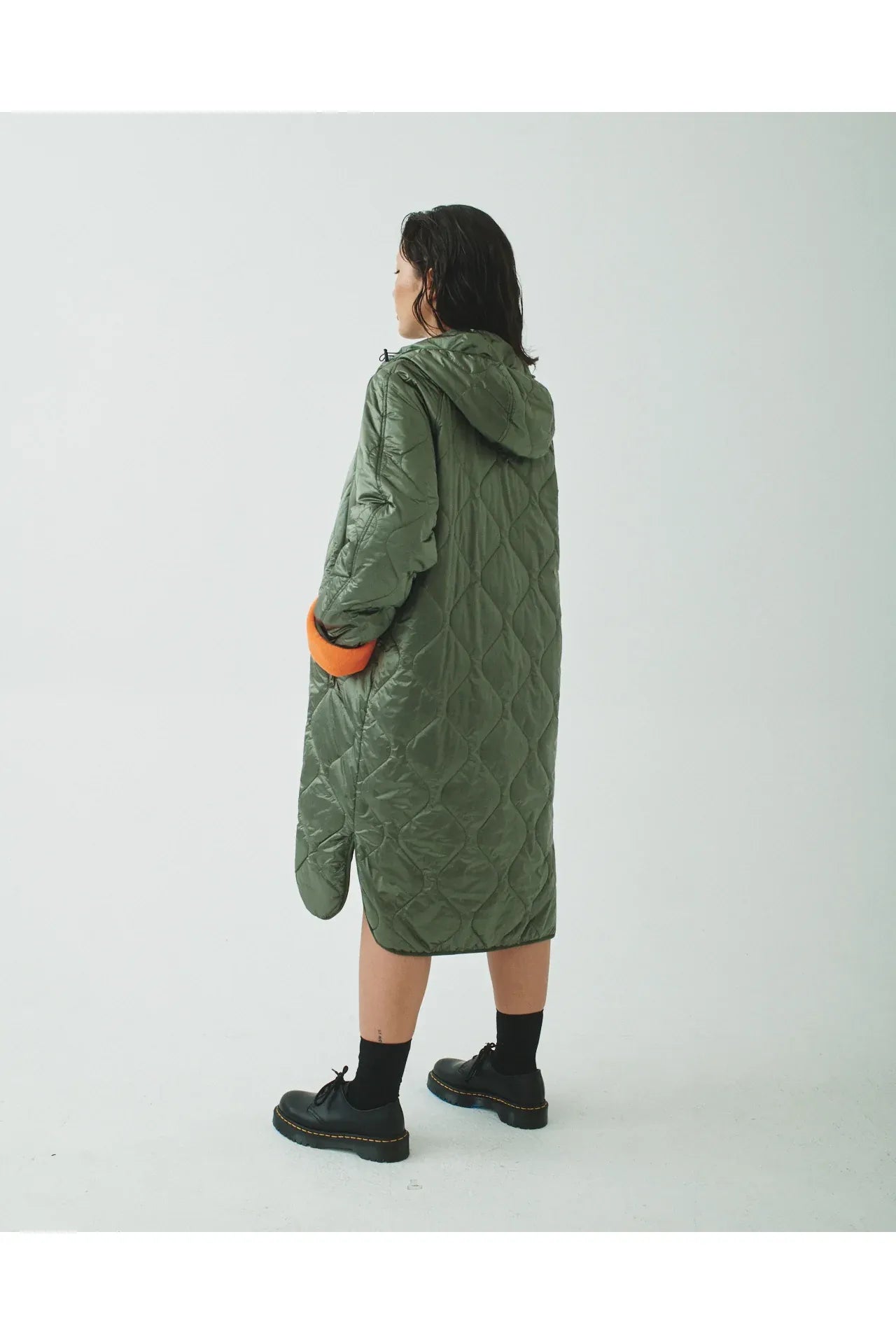 08 Light Hooded Puffer - Olive/Orange - DUNE + SALT