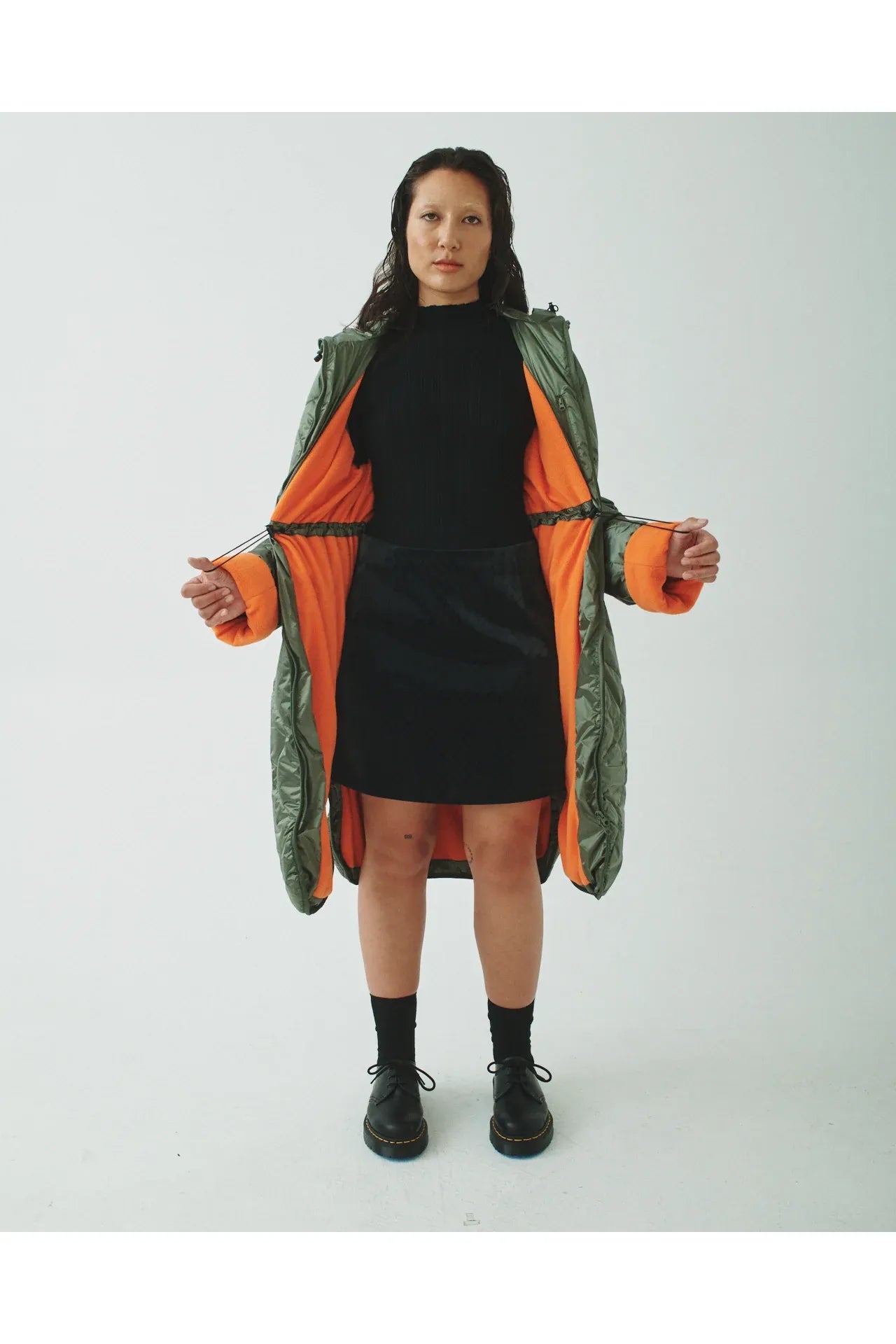 08 Light Hooded Puffer - Olive/Orange - DUNE + SALT