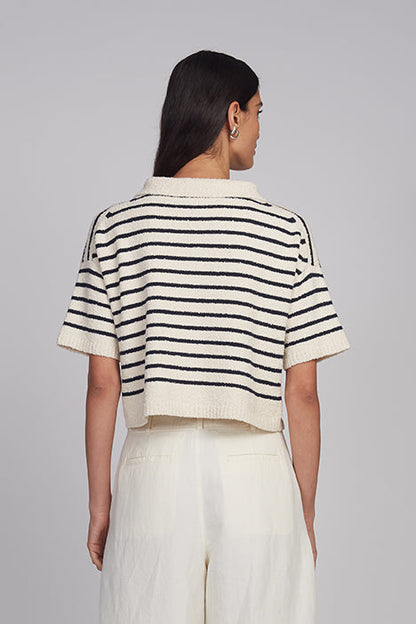 Romy Shirt Cardi - Ivory/Navy Stripe